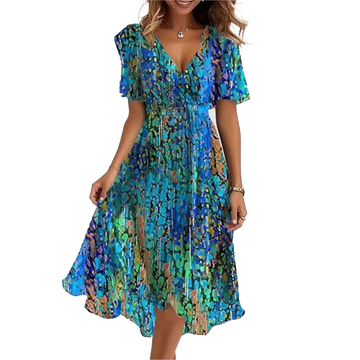Boho Chic V-Neck Floral Dress