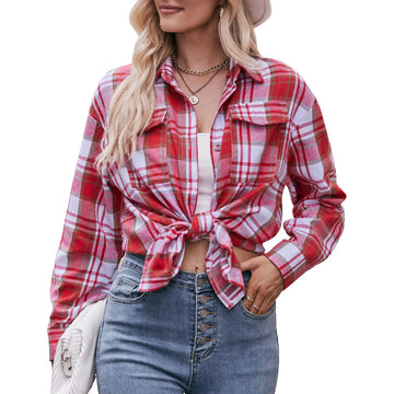 Plaid Long-Sleeve Top