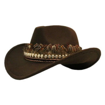 Western Cowgirl Feather Hat