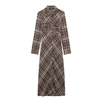 Plaid Long-Sleeve Dress