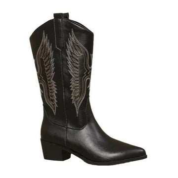 Women Embroidered Leather Boots