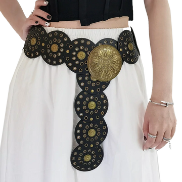 Western Vintage Hollow Metal Denim Belt