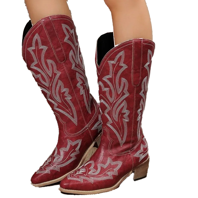 Vintage Embroidered Cowgirl Boots