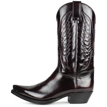 Men Embroidered Leather Boots
