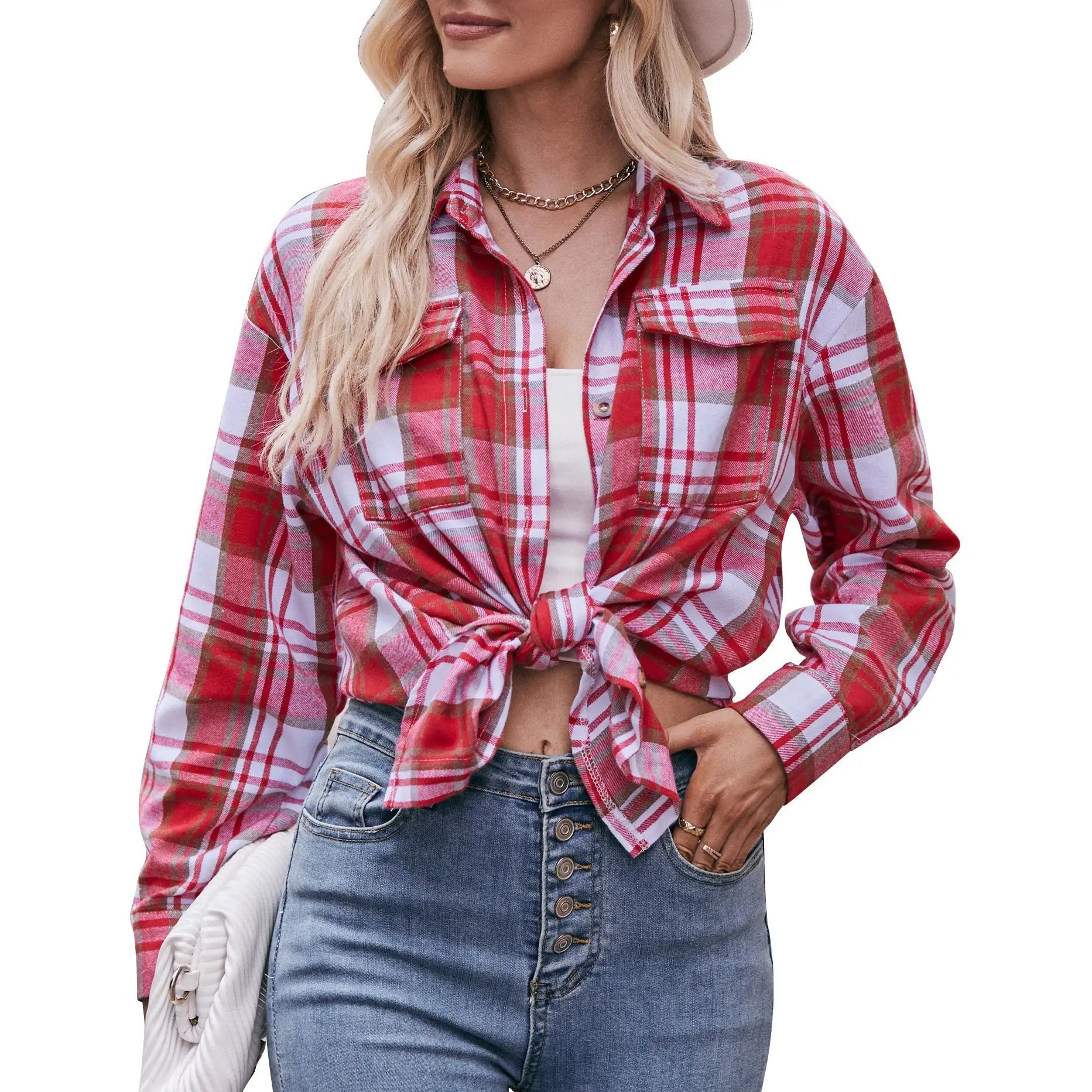 Plaid Long-Sleeve Top