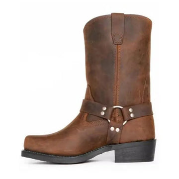 Men Leather Knight Boots